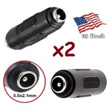 2Pcs DC Power Female to Female Jack Adapter 5.5x2.1mm Connector For CCTV Camera