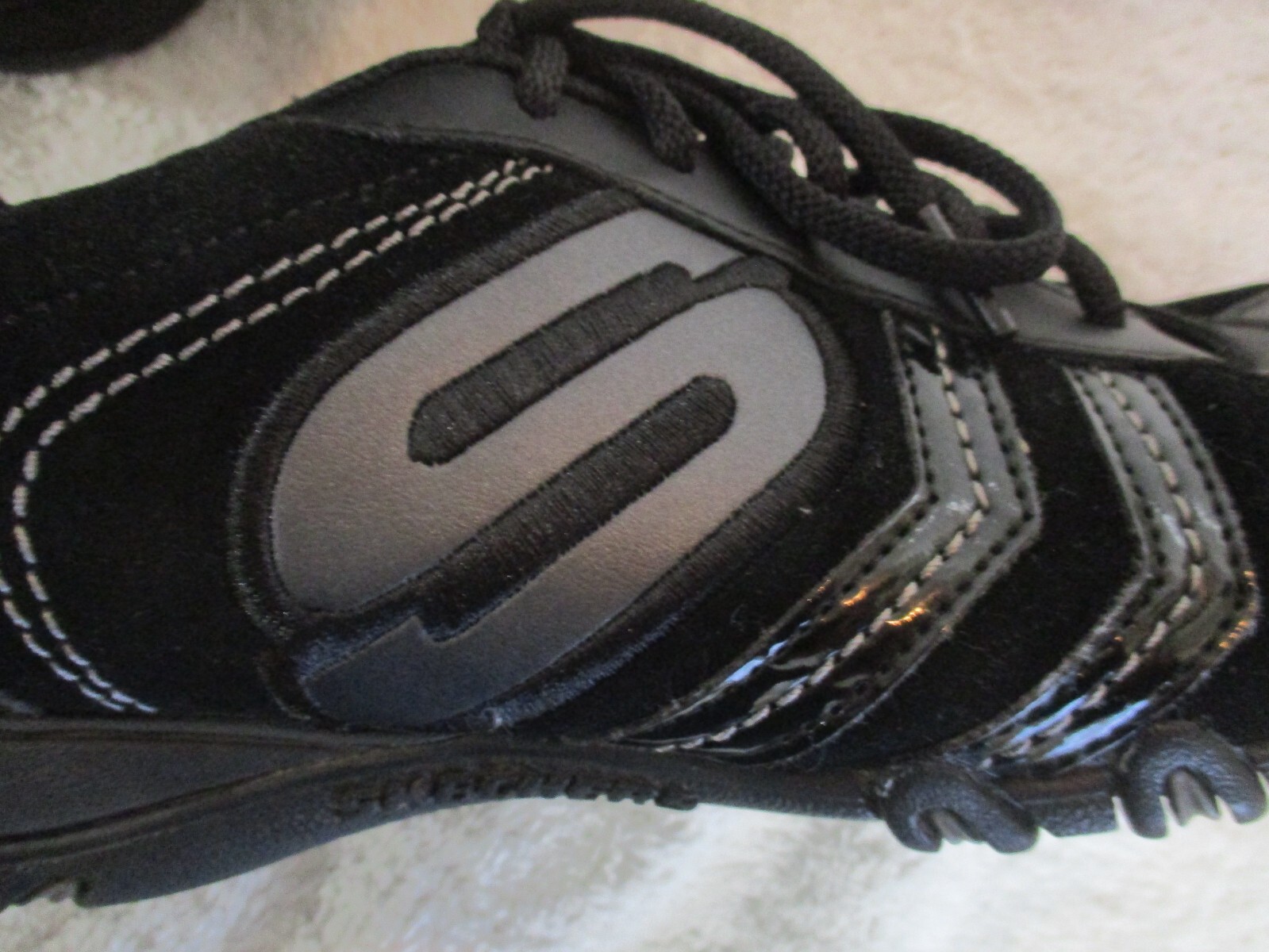 Women's SKECHERS Black Leather Suede Trainers Size UK7 AWESOME eBay