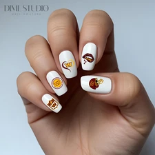Washington Commanders Football Nail Decals Water Transfer Clear Overlay Nail Art