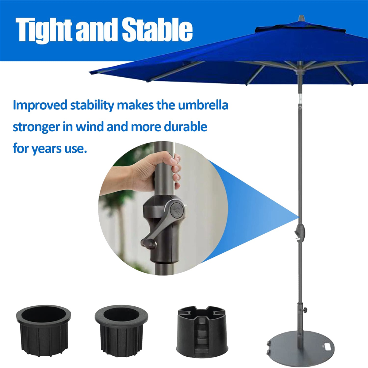 2X(8 Pcs Umbrella Base Stand Hole Plug Cover and Patio Umbrella Stand
