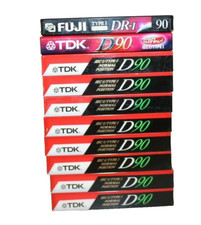 Lot of 10 New Sealed Audio Cassette Tapes TDK D90, FUJI DR-I
