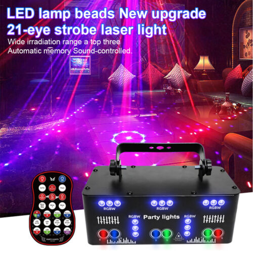 21Eye Laser Projector RGB DMX Strobe Stage Light LED Bar DJ Disco Party Lighting - Picture 2 of 22