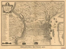 18" x 24" 1875 Map of Philadelphia 100 Years Ago