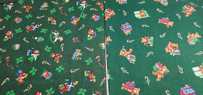 Vintage Fabric * Cranston print Holiday * 100% cotton - 2 x ( 21'' x 35'' ) 2 pcs.