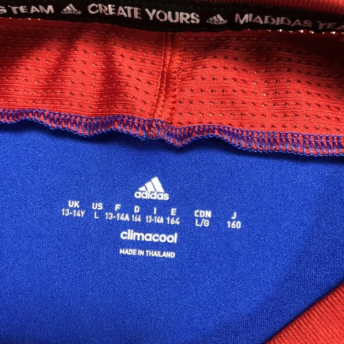 ADIDAS V-Neck Short Sleeve Blue Soccer Jersey Boy's Size Large - Picture 5 of 9