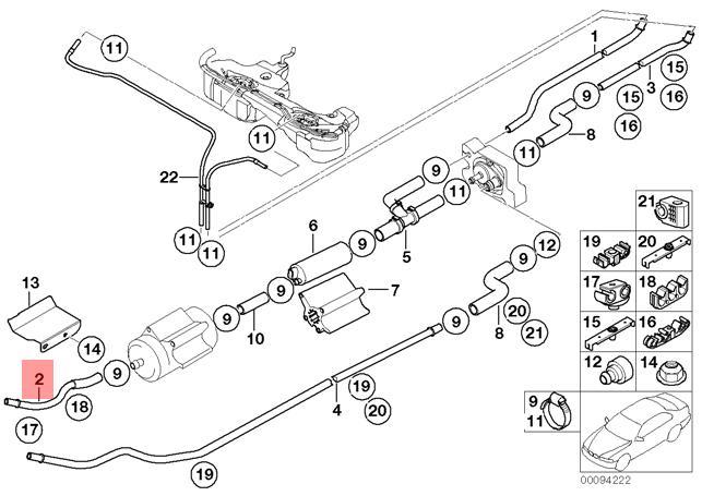 Genuine BMW E46 Compact Convertible Coupe Rear Fuel Feed Line OEM 