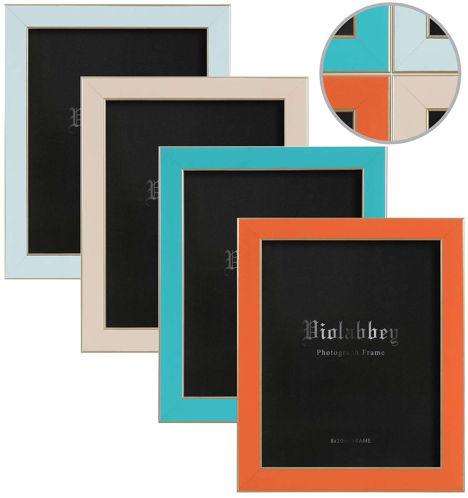 8x10 Picture Frames Set of 4, Colorful Photo Frame of Modern Style, High Defi...-image