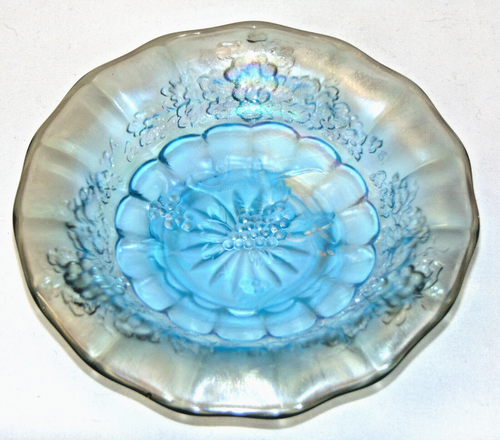 St Clair Carnival Glass Red Grapes and Cable Tumbler & Ice Bllue Grapes 5" Plate - Picture 2 of 9