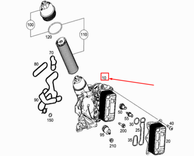 MERCEDES E Class W213 2018 2.0cdi Oil Filter Housing A6541805700  