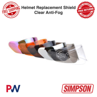 #ad Simpson Racing Helmet Replacement Shield Clear Anti Fog #84500NA $43.16