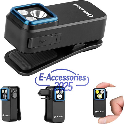 OLIGHT Oclip Pro 500 Lumens 3 Light Sources Clip on Torch, USB Black