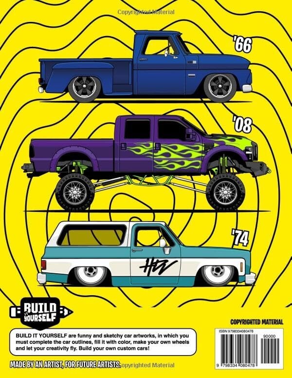 Insane Trucks Coloring Book: Fun Pickups Trucks Adventure with 60 ...