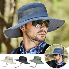 Wide Brim Bucket Hat Waterproof UPF50+ UV Sun Protection Cap for Fishing Hiking