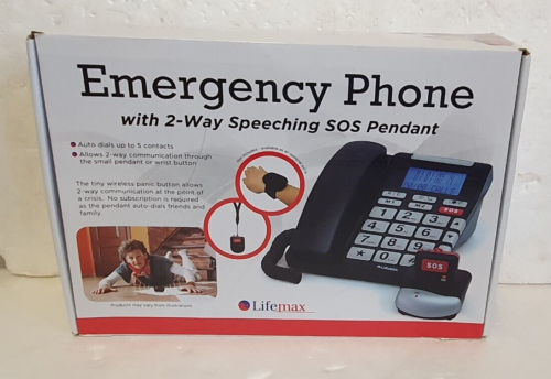 Téléphone domestique gros boutons Lifemax avec pendentif sans fil SOS - Photo 1/5