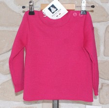 Pull avec laine mérinos rose neuf taille 2 ans ROYAL MER BRETAGNE étiqueté 55€ 