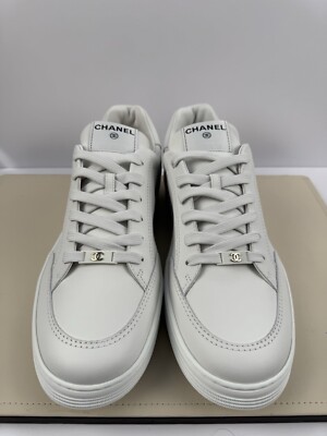 Chanel white sneakers runners trainers Size 44 EU | eBay Chanel white sneakers runners trainers Size 44 EU | eBay