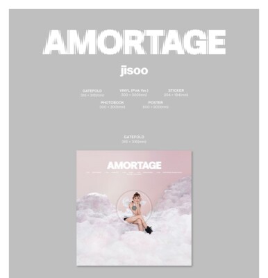 JISOO - Mini Album [AMORTAGE] Vinyl LP (Pink ver.) Photo Book