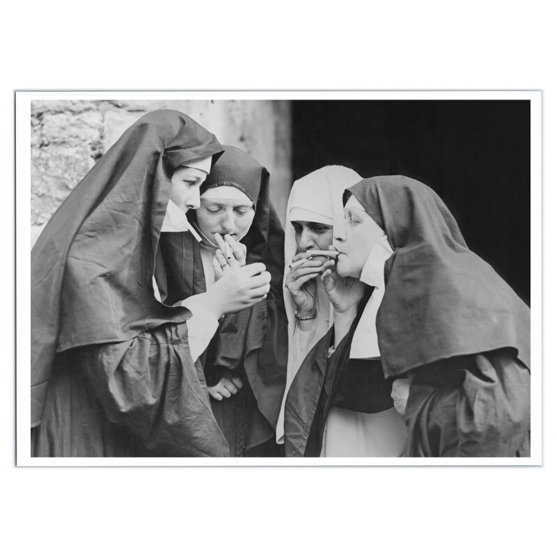 Photograph of Smoking Nuns - Catholic Sisters Cigarette Habit - Convent  Life