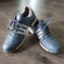 ADIDAS GOLF TOUR 360 2.0 SOFT SPIKE GOLF SHOE GREY BLUE WHITE F33627 MENS 8.5