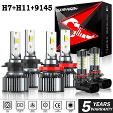 Combo 6x Led Headlights High Low Fog Light Bulbs Kit For Mazda 3 2004-2006