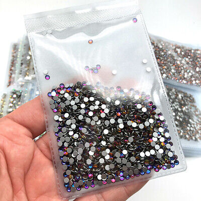 Kopen 1440pcs/pack SS12(3mm) Round Flatback Crystals Nail Art Rhinestones Glitter Gems
