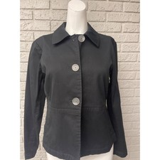 Christopher & Banks Black Stretch Ribbed Jacket Size S Nwot