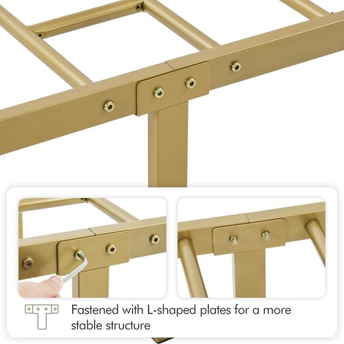 Atracción minimalista tamaño king, diseño clásico de metal para un aspecto simple y elegante, dorado - Imagen 9 de 18