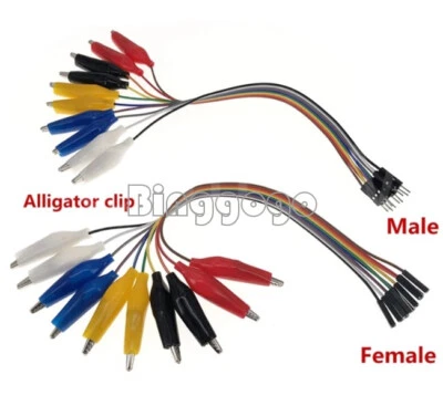 MARKENLOS 20cm 30cm Alligator Clip Test Lead 10P Male Female Breadboard Jumper Cable