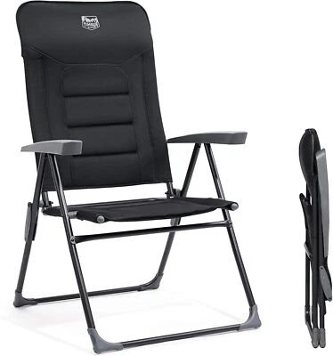 TIMBER RIDGE Gartenstuhl Hochlehner Verstellbar 7-Fach Alu Klappstuhl gepolstert