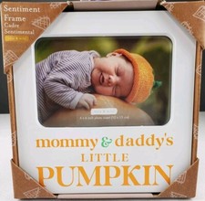 Kate  Milo "Mommy  Daddy's Little Pumpkin" 4X6 Photo Frame Halloween Fall Baby