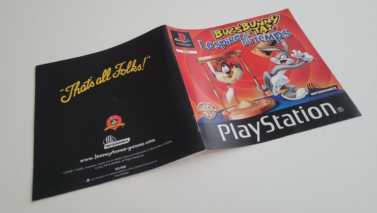 Jeu PS1 Bugs Bunny & Taz : La Spirale Du Temps, PAL Français Complet, Bon état, Infogrames