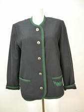 Trachtenjacke blau Lodenjanker mit Stickerei fesche Jacke Gr.40