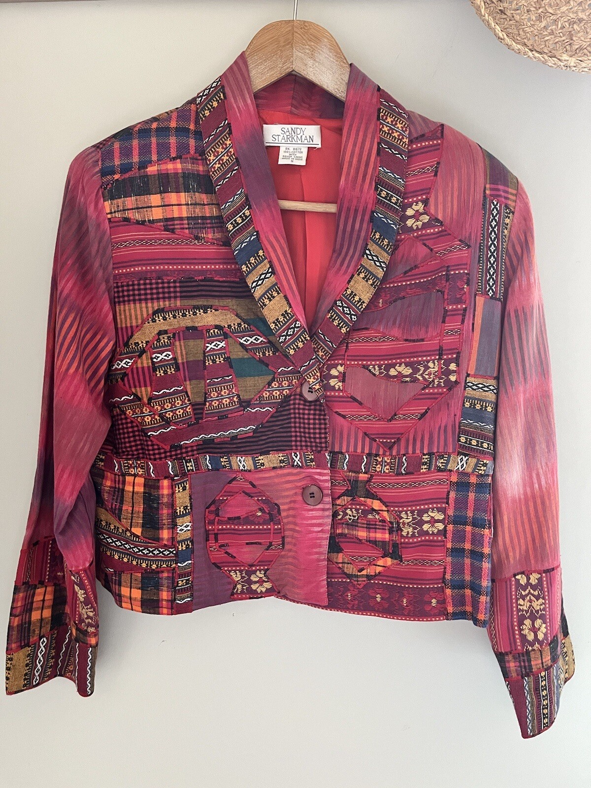 Sandy Starkman Patchwork Embroidered Tapestry Jac… - image 1