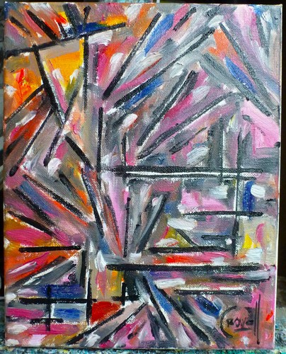 THE BEST IDEA abstract NEW oil painting 8x10 canvas $ original signed Crowell