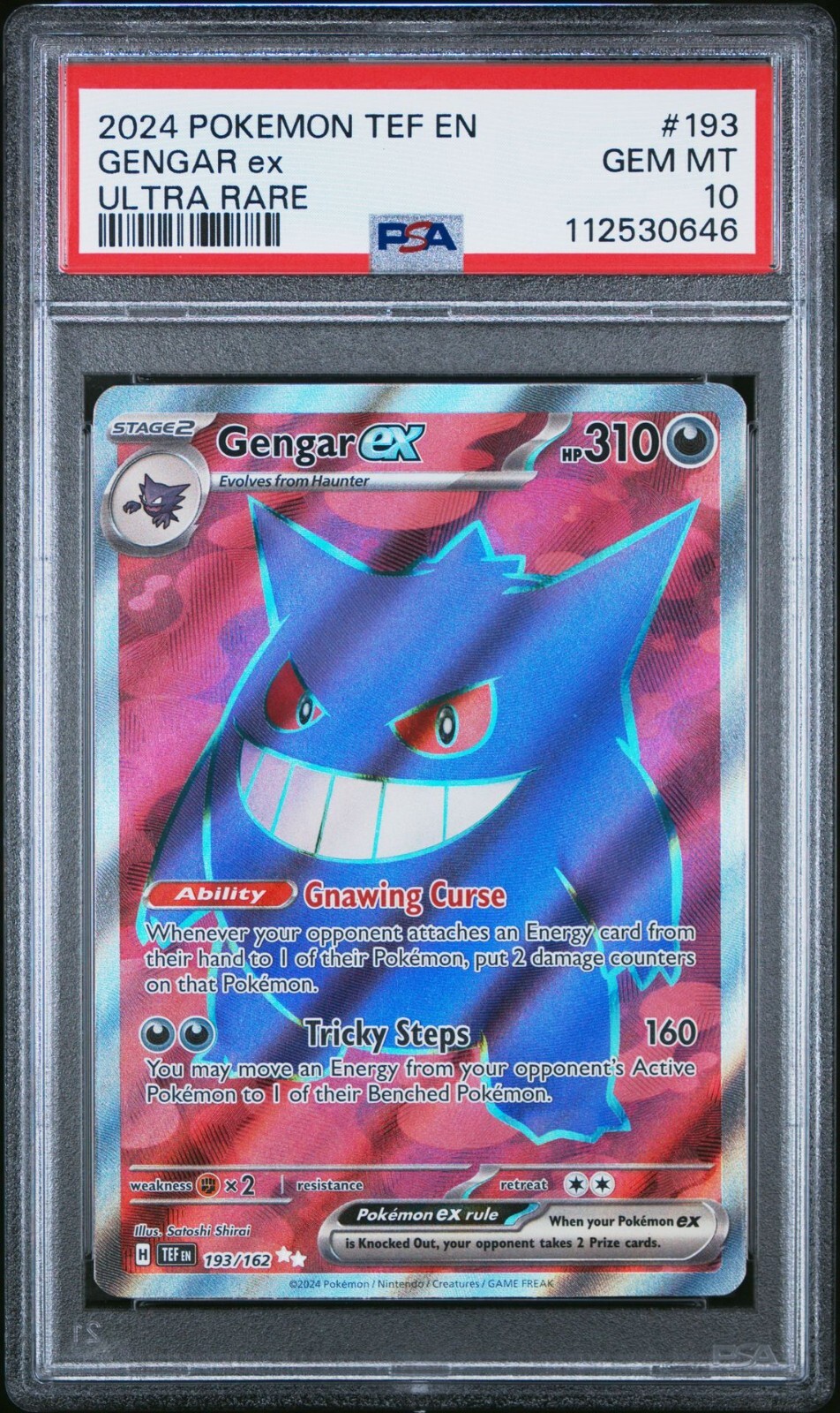 2024 Pokemon TCG Temporal Forces Gengar EX Ultra Rare PSA 10 Gem Mint