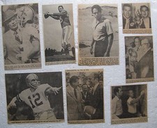 8 old clipped photos Johnny Unitas Tom Landry Morrall Roger Staubach Art Rooney