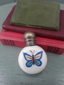 Vintage Japanese Small Snuff /Perfume/ Scent Bottle Butterfly Cherry Blossom