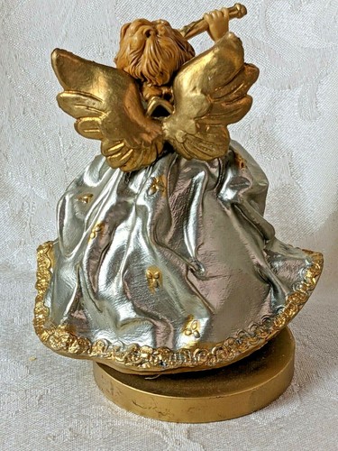 Italian Music Box Christmas Angel Playing the Flute by Sankyo Made in Japan - Picture 3 of 8