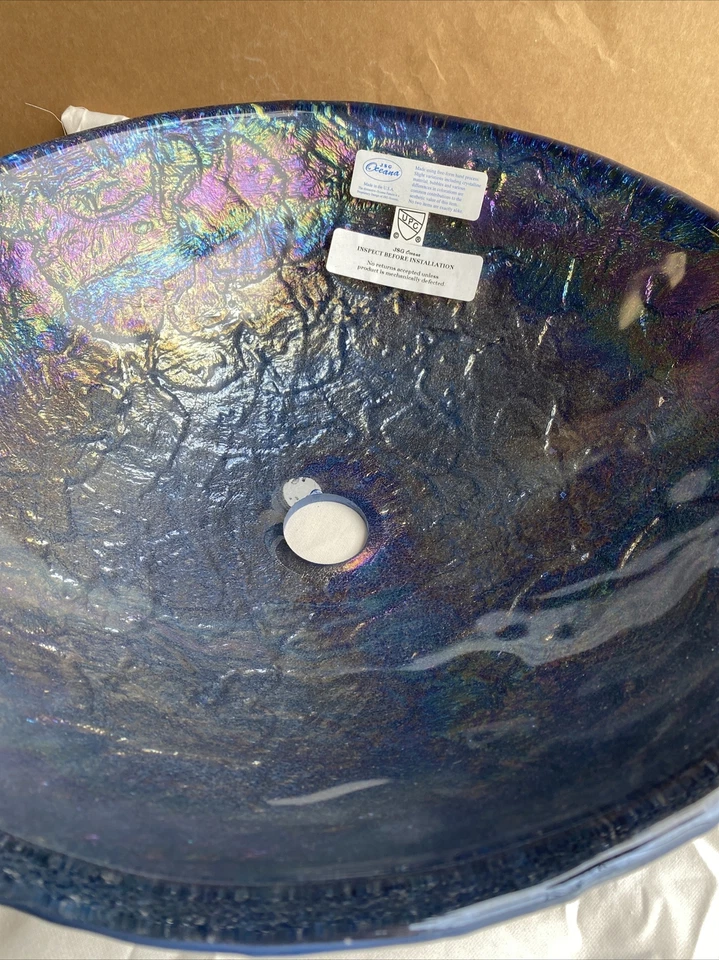 Vaso pia banheiro JSG Oceana 16" - azul ardósia reflexos 005-003-344  - Imagem 2 de 4