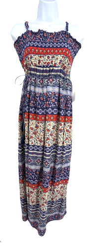 Motherhood Maternity Maxi Dress Size Medium Country Boho Prairie Coastal Cowgirl