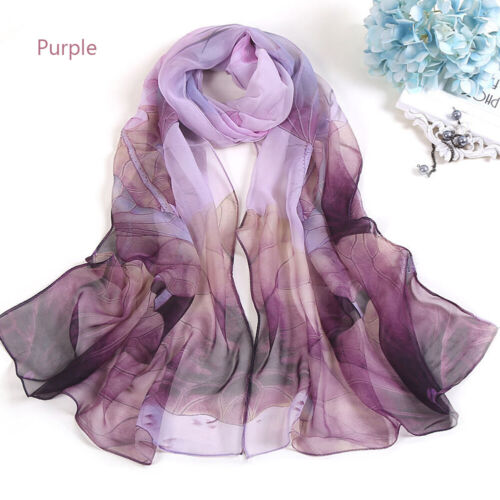 Long Soft Chiffon Scarf Plain Sheer Wrap Shawl Womens Large Stole Neck Scarves♧ - Picture 66 of 93