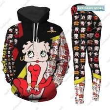Betty Boop Hoodie And Leggings, Betty Boop  Hoodie Leggings Sets, Betty Boop