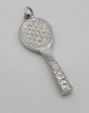 Speidel Tennis Racquet Charm Silver Tone