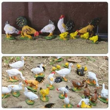 30pcs Model Trains PVC O Scale 1:50 Farm Animals Poultry Chicken Duck Goose