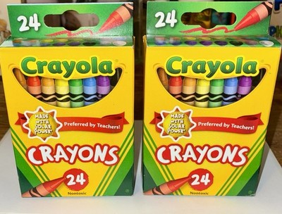 2 Packs Crayola 24-Count Box of Crayons Non-Toxic School Supplies Made USA ~ NEW
