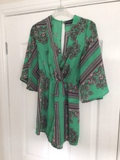 Pretty Little Thing Size 10 Kimono Style Playsuit Worn Once Excellent Condition