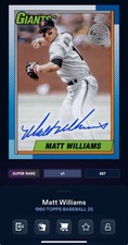 Topps Bunt DIGITAL CARD Matt Williams 1990 Topps Baseball 25 Series 2 Signature