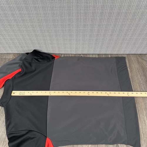 Nike Track Jacket Men's Size Large Full Zip Black Red Gray Dri Fit Swoosh 553400 - Picture 17 of 18