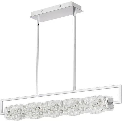 Polished Chrome LED Linear Chandelier from the Klass Collection - Picture 2 of 7