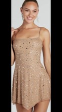 Rhinestone Mesh Dress Size Medium